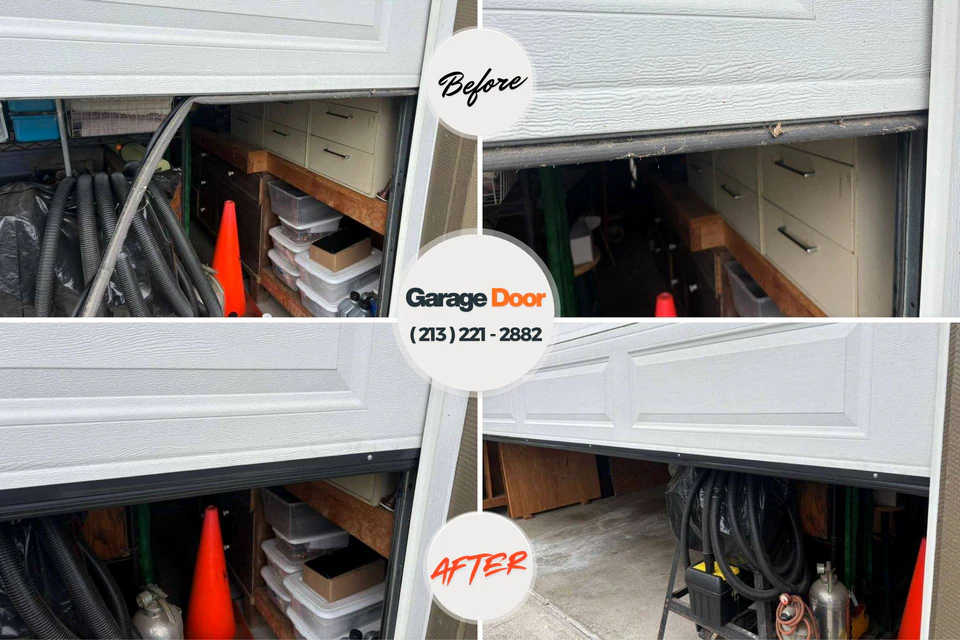 Before and after: garage door repair West Lealman, FL